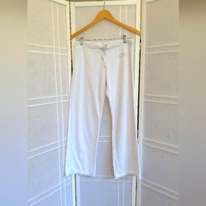 Vintage Y2k BCBG terrycloth white sweat pants wide leg